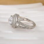 S925 2.0Ct Halo Heart Cut Promise Ring Split Shank Travel Ring In Sterling Silver - Image 5