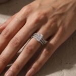 S925 Elegant 3.5Ct Radiant Cut Engagement Ring in Sterling Silver With Enhancer Wedding Band - Image 2