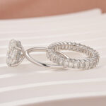 S925 Moissanite 4.0Ct Solitaire Oval Cut White Gold Wedding Ring with Emerald Cut Wedding Ring - Image 4