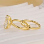 S925 2PC 40Ct Solitaire Pear Cut Wedding Set For Women - Image 6