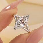 S925 3.0Ct Marquise Cut Split Shank Engagement Ring Travel Ring In Sterling Silver
