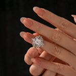 S925 Moissanite 2.0 Ct Princess Cut Solitaire White Gold Engagement Ring with Enhancer Ring - Image 2