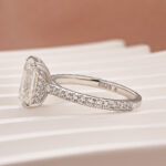 S925 Moissanite 3.0Ct Radiant Cut White Gold Engagement Ring For Women - Image 4