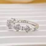 S925 Round Cut & Marquise Cut White Gold Wedding Band For Woman - Image 4