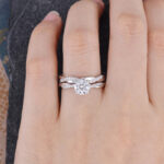 S925 Twist 1.25 Carat Round Cut Wedding Ring Set For Her In Sterling Silver - Image 2