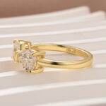 1.0Ct*2 Heart Cut Toi et Moi Yellow Gold Moissanite Engagement Ring in S925 Sterling Silver - Image 6