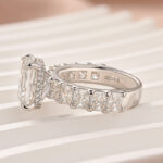 Moissanite 3.5Ct Radiant Cut Engagement Ring with 3.0Ct Radiant Cut Band - Image 6