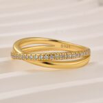S925 Unique X Criss Cross Wedding Band For Women In Sterling Silver - Image 4