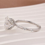 S925 Moissanite 2.5Ct Oval Cut White Gold Engagement Ring - Image 5