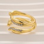 S925 Vintage Yellow Gold Jacket Wedding Band In Sterling Silver - Image 4
