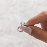 S925 Maxine 2.0~4.0 Carat Moissanite 6 Prong Round Cut Promise Ring - Image 3