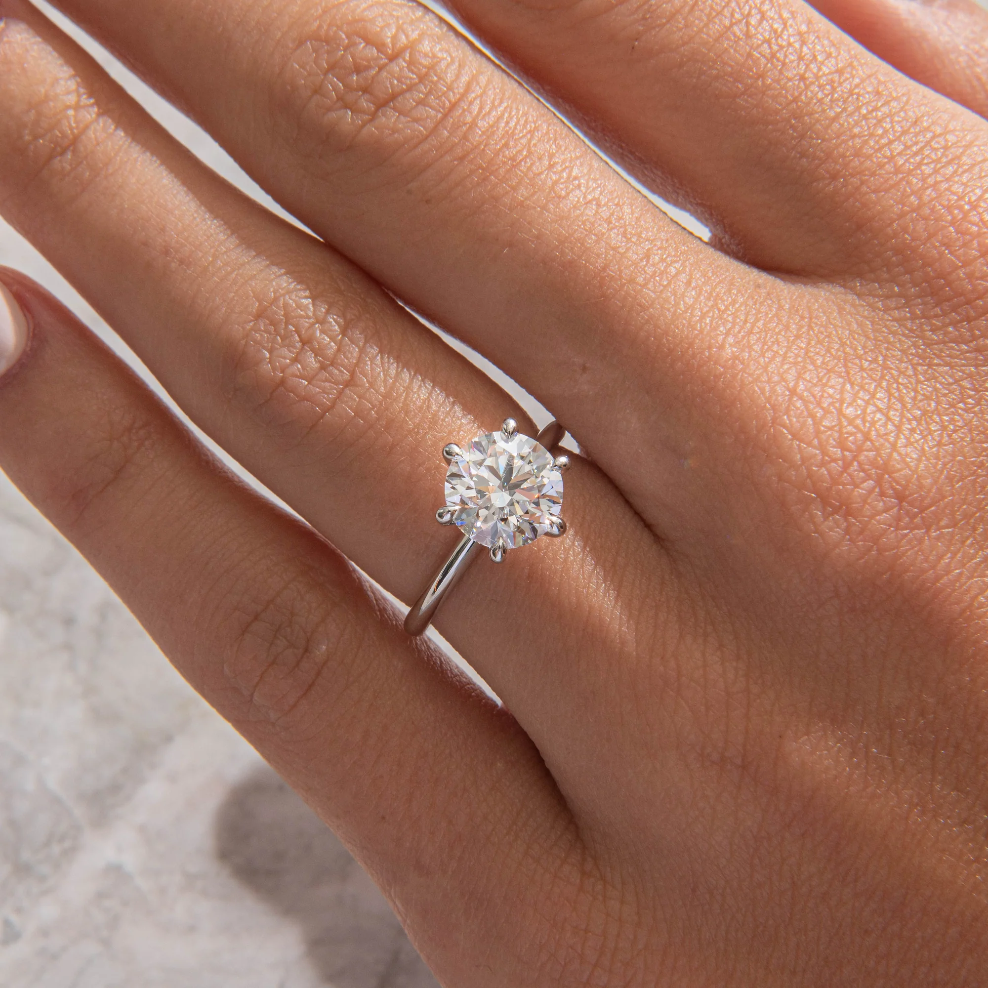 2024-01-15-Jaque-401-RA1 S925 Maxine 2.0~4.0 Carat Moissanite 6 Prong Round Cut Promise Ring - Image 1