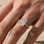 S925 3.5 Ct Radiant Cut Engagement Ring Travel Ring For Her In Sterling Silver