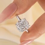 S925 Sparkle 6.0CT Cushion Cut Engagement Ring For Women In Sterling Silver