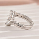 S925 2PC Unique 3.0Ct Marquise Cut Insert Wedding Ring Set For Women In Sterling Silver - Image 5