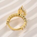 S925 Luxe 5.0Ct Pear Cut Engagement Ring Travel Ring In Sterling Silver - Image 8