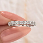 S925 Elegant Radiant Cut Yellow Gold Women's Wedding Band In Sterling Silver - Image 4