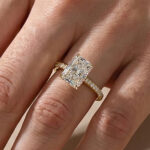 S925 Exclusive 4.5Ct Radiant Cut Engagement Ring For Women In Sterling Silver