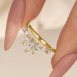 S925 Elegant Marquise & Round Cut White Gold Wedding Band - Image 4