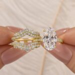 S925 5.0Ct Oval Cut Vintage Wedding Ring Set With Enhancer Wedding Band - Image 3