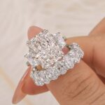 S925 Luxurious 9.0Ct Three Stone Radiant Cut Wedding Set In Sterling Silver