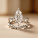S925 Moissanite 3.0Ct Twist Marquise Cut White Gold Wedding Ring Set - Image 3
