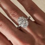 S925 8.0Ct Oval Cut Simulated Diamond Engagement Ring