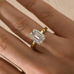 S925 4.5Ct Emerald Cut Solitaire Engagement Ring For Women In Sterling Silver
