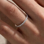 S925 Maxine Moissanite Half Eternity Thin Women's Wedding Band in Sterling Silver