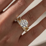 S925 4.0Ct Classic Round Cut Engagement Ring in Sterling Silver with Simple Wedding Band