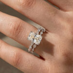 Moissanite 3.5Ct Side Stone Radiant Cut White Gold Wedding Ring Set