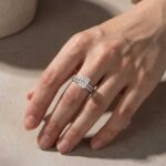 S925 2.0Ct Radiant Cut Moissanite Engagement Ring Set in Sterling Silver With Pave Wedding Band - Image 3