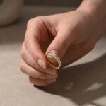 S925 Maxine Moissanite Round Cut Yellow Gold Wedding Band for Women - Image 3
