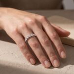 S925 Moissanite Diamond 5.5Ct Round Cut Eternity Band Sterling Silver Stackable Wedding Ring - Image 2