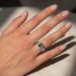 S925 Moissanite 3.5CT Radiant Cut Green Engagement Ring with Round & Marquise Accents Bands - Image 7