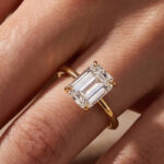 S925 Moissanite 3.5 Carat Solitaire Emerald Cut Engagement Ring - Image 6