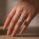 S925 Hidden Halo 4.0Ct Marquise Cut Engagement Ring with 1.5Ct Marquise&Round Cut Enhancer Wedding Band - Image 3