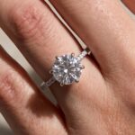S925 Maxine Moissanite 2.0 Ct~4.0 Ct 6 Prong Round Cut Engagement Ring