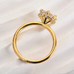 S925 Maxine Precious Moissanite 2.0 Carat Round Cut Yellow Gold Engagement Ring For Women - Image 5
