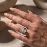 S925 Classic Moissanite 4.0Ct Solitaire Oval Cut Engagement Ring in Sterling Silver with Round Cut Enhancer Wedding Band - Image 2