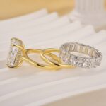 S925 3PC Wedding Sets Cushion Cut 9.0Ct Hidden Halo Solitaire Engagement Ring Full Eternity Wedding Bands - Image 6