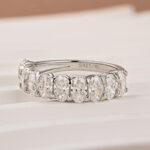 S925 Maxine 3.0Ct Half Oval Cut Sona Wedding Band - Image 18