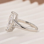 S925 3.0Ct Marquise Cut Split Shank Engagement Ring Travel Ring In Sterling Silver - Image 8