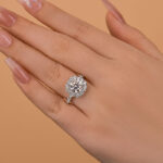 S925 Maxine Classic Moissanite 2.0 Carat Halo Round Cut Promise Ring - Image 5