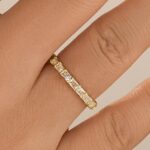 S925 Elegant Radiant Cut Yellow Gold Women's Wedding Band In Sterling Silver - Image 2