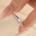 S925 Maxine Classic Round Cut Wedding Band For Women In Sterling Silver