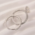 S925 Moissanite 3.0Ct Marquise Cut Pave Three-Sided Band Bridal Ring Set - Image 4