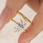 S925 2PC 40Ct Solitaire Pear Cut Wedding Set For Women
