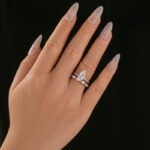 S925 Moissanite 2.0Ct Solitaire Marquise Cut Engagement Ring with Marquise Cut Wedding Band - Image 2