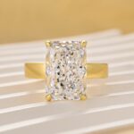 S925 7.0Ct Radiant Cut Wide Band Engagement Ring For Woman - Image 4